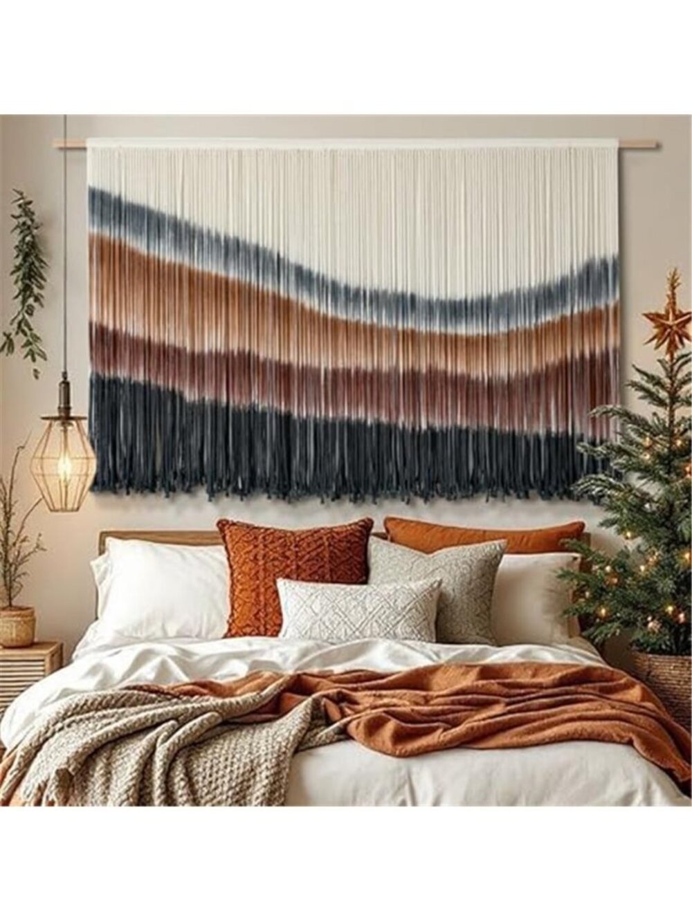 Flber Macrame Wall Hanging Macrame Wall Decor Large-Scale Tie-Dye Tapestry - Picture 2 of 7